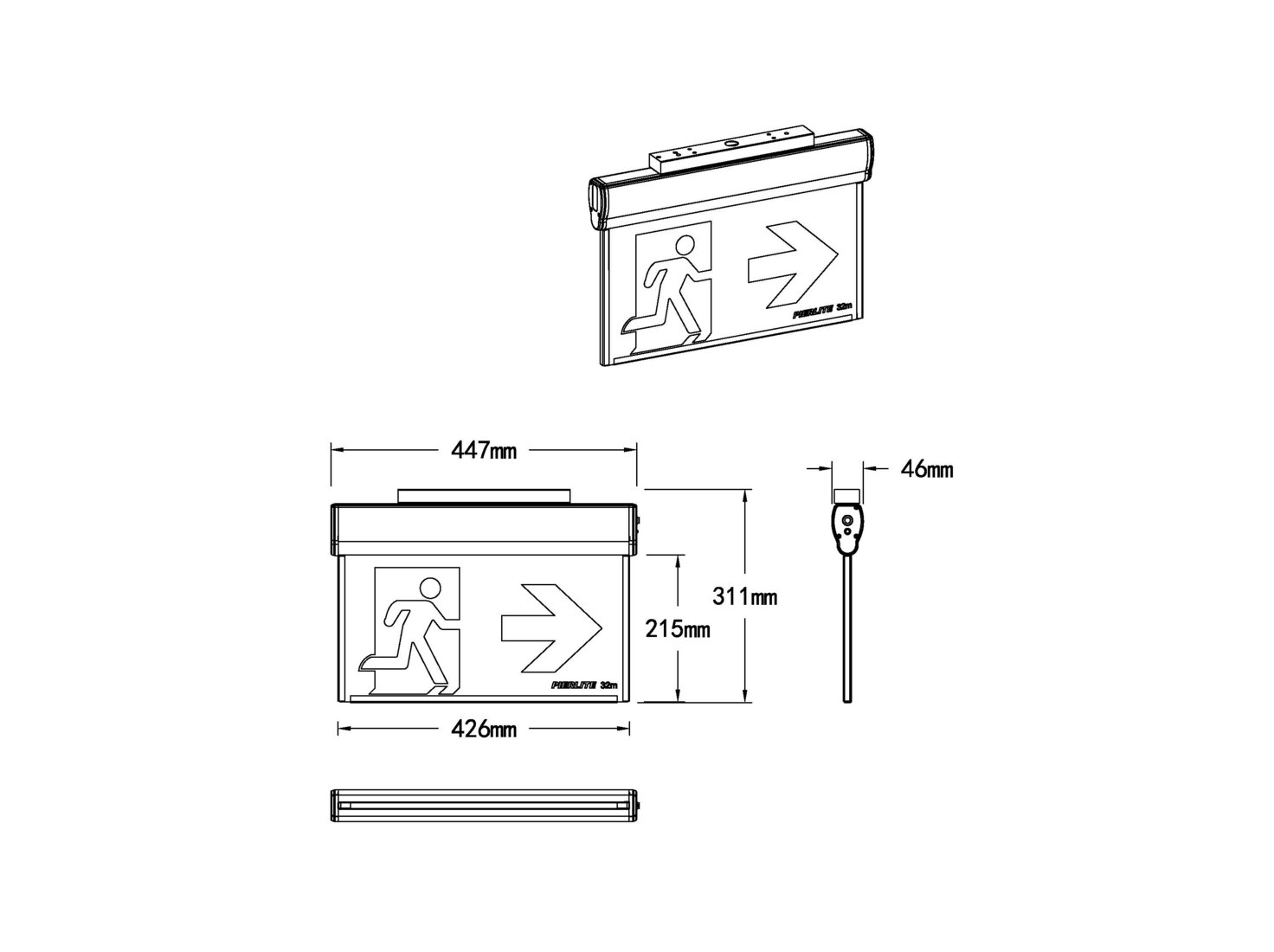 Jumbo 2 32m/40m Exit Light - Pierlite